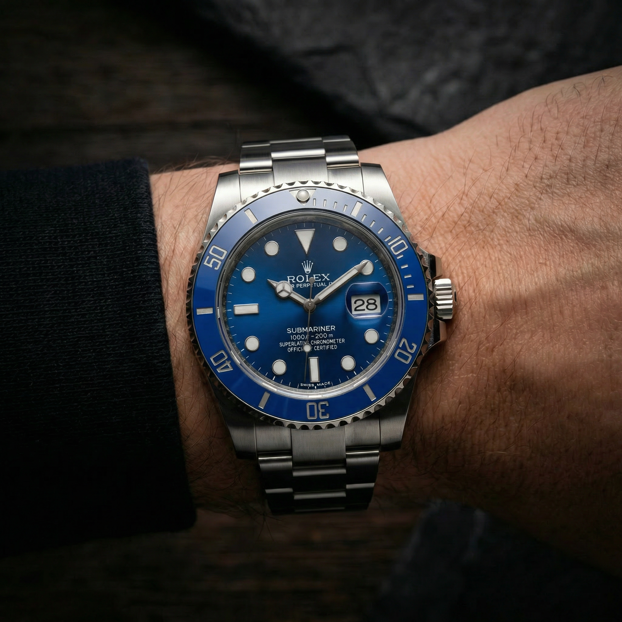 Submarine - 41mm in Steel with Blue Dial