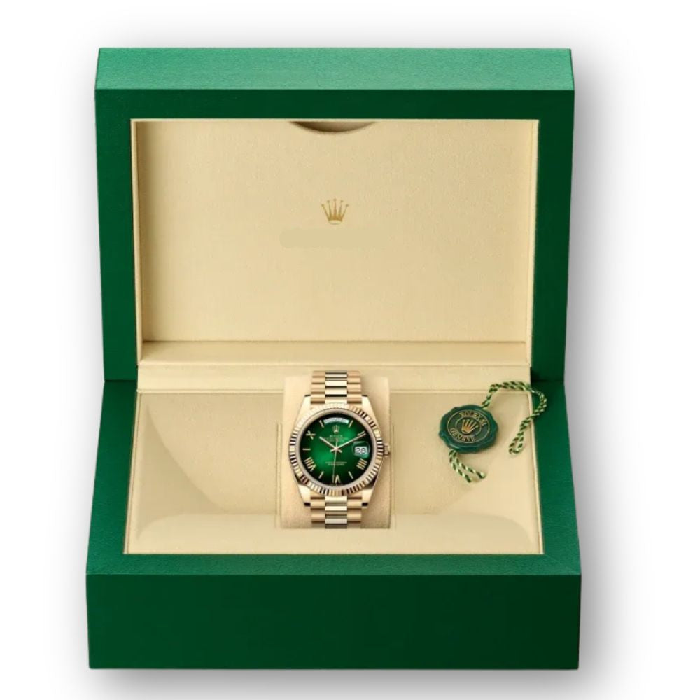 Day-Date 40mm in Yellow Gold with Green Dial
